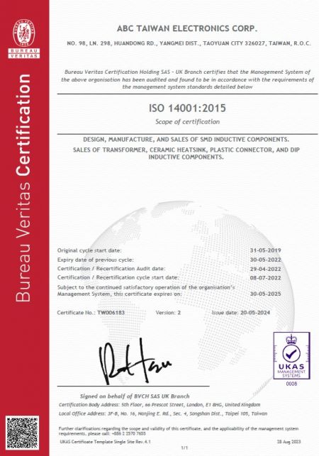 ISO14001 Environment Management System Certificate